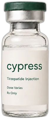 Compounded tirzepatide injection vial