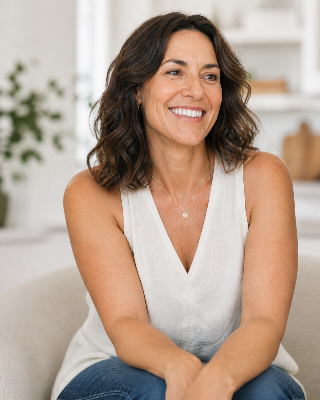 Woman in midlife considering her care options